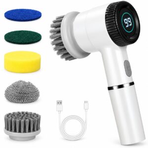 Electric Spin Scrubber - 5 Heads - 3 Adjustable Speeds - Waterproof - Item #9675