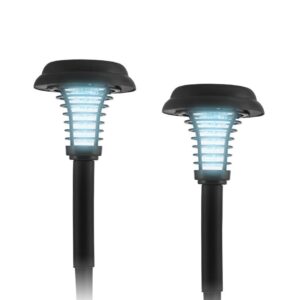 2 Pack Solar-Powered Bug Zapper Stakes - 2 Light Modes - Item #9639