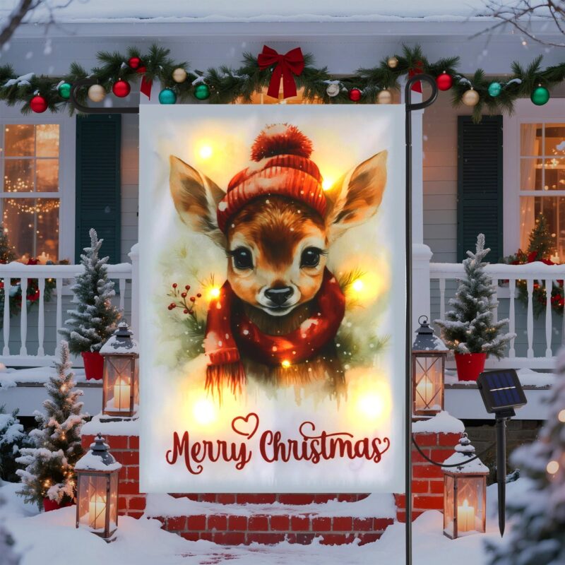 fcfb64f3-26dd-4d2f-8bc1-62858125fe0c-solar-garden-flag-with-led-lights-12x18-double-sided-reindee-1.jpg Solar Garden Flag with Led Lights - 12x18" - Double-Sided Reindeer Yard Flag - 011PS - Item #9634