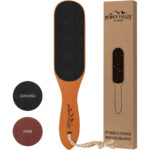 Pumice Stone Foot File - Wooden Pedicure Foot Scrubber with Handle - Item #9751