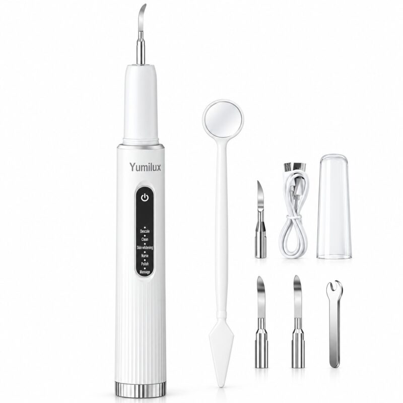 37771c42-466c-4fa6-9834-daf78cf42af1-professional-plaque-remover-contact-activated-teeth-cleaning-1-1.jpg Professional Plaque Remover - Contact-Activated Teeth Cleaning Tool - 5 Modes 4 Replaceable Heads - Item #9725