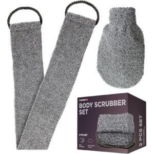 Clinkinon Shower Scrubber Set - 2 pcs Set - Grey - Item #9754