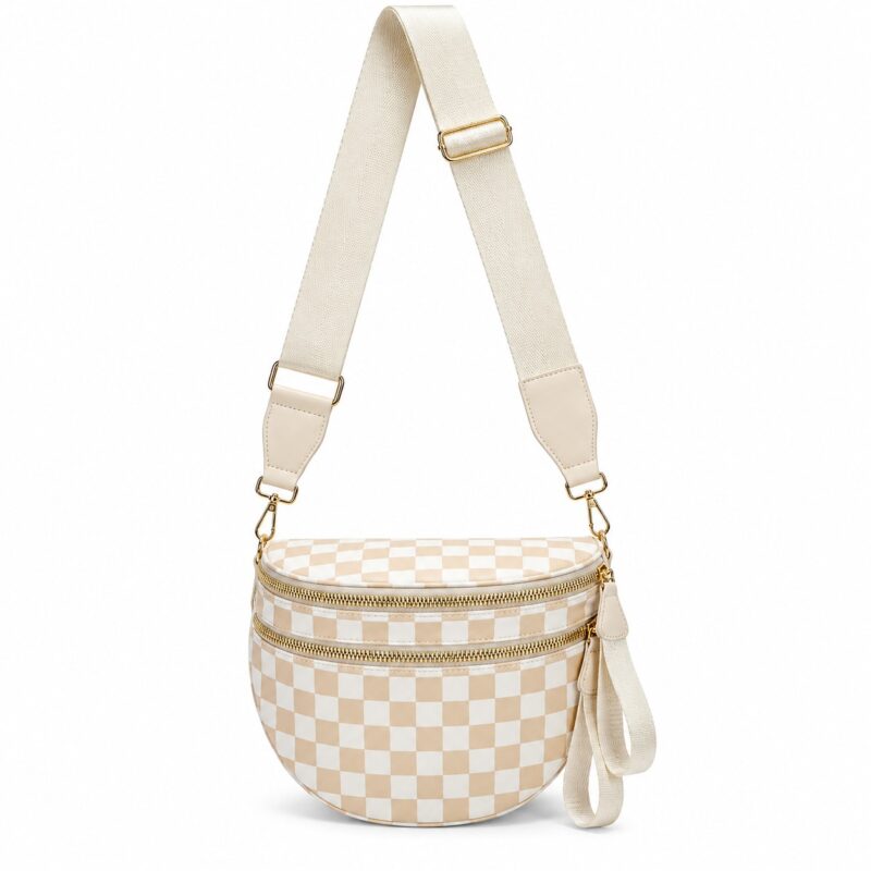 8f07a3e9-1a1f-40c2-826b-1e177632a810-caitina-checkered-crossbody-bag-nylon-bum-bag-should-strap-i-1.jpg Caitina Checkered Crossbody Bag Nylon Bum Bag - Should Strap - Item #9776