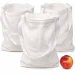 DIY Blank Canvas Tote Bags - 12" x 10" White Plain - PZ150884 - Item #9763