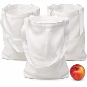 DIY Blank Canvas Tote Bags - 12" x 10" White Plain - PZ150884 - Item #9763