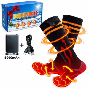 Rechargeable Electric Heated Socks for Men Women with Temperature Control - 5000mAh - Item #9727