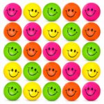 Smiley Face Stress Balls - Colorful Neon Squeeze Face Ball - PZ755157 - Item #9769