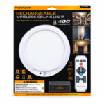 Farpoint Rechargeable Wireless LED Ceiling Light – 400 Lumens with Motion Sensor & Remote - Item #9781