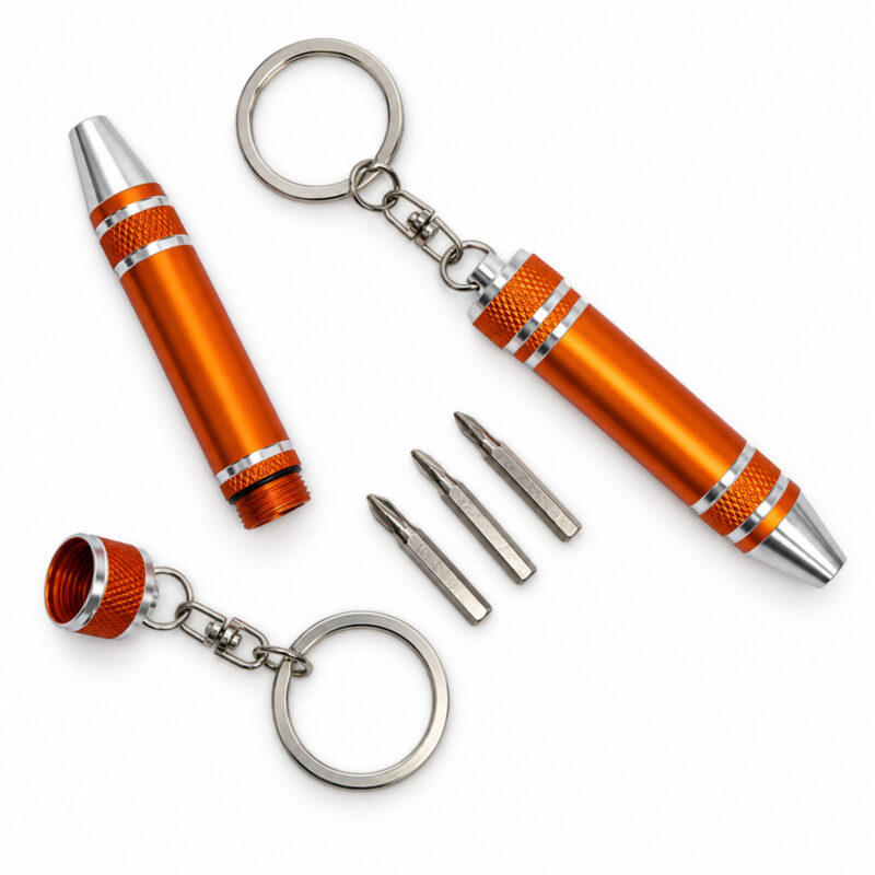 Aluminum Multi-Tool Keychain - Orange - Item #9811
